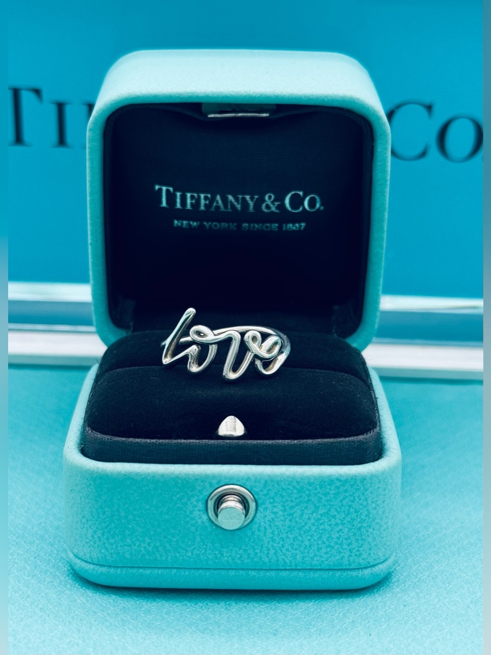 Tiffany & Co SS Picasso Graffiti Love Ring Size 6 VGUC